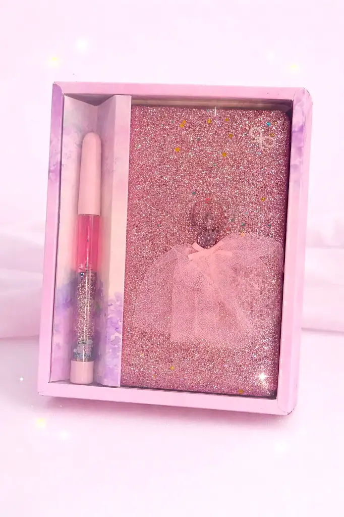Set libreta y lapicera bailarina glitter