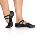 Zapatillas media punta cuero adulto Só Dança F43 negro