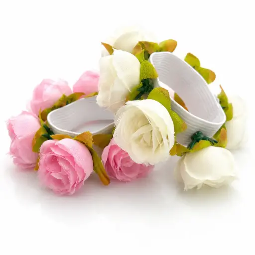 Coronita elastica flores moño tds113
