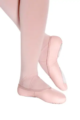 Zapatillas media punta cuero rosa Só Dança F3
