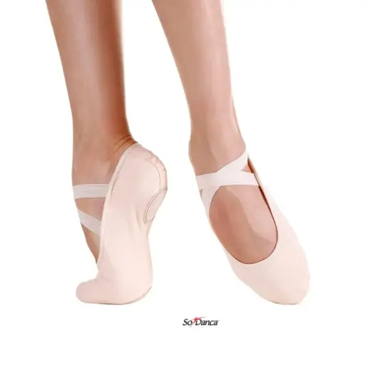 Zapatillas media punta lona elastizada Só Dança SD120