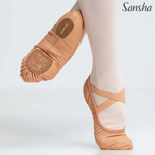 Zapatillas de lona elastizada Etoile Sansha unisex beige