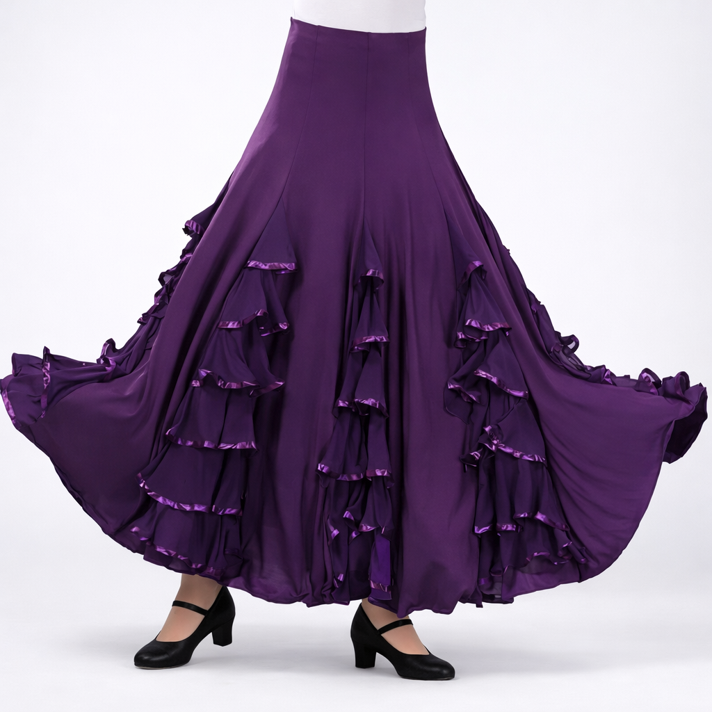 Pollera con volados flamenco Violeta TDS41 Dance Shop