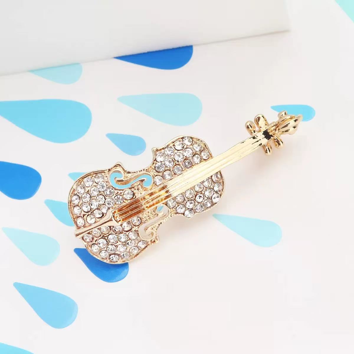 Prendedor VIOLÍN DORADO